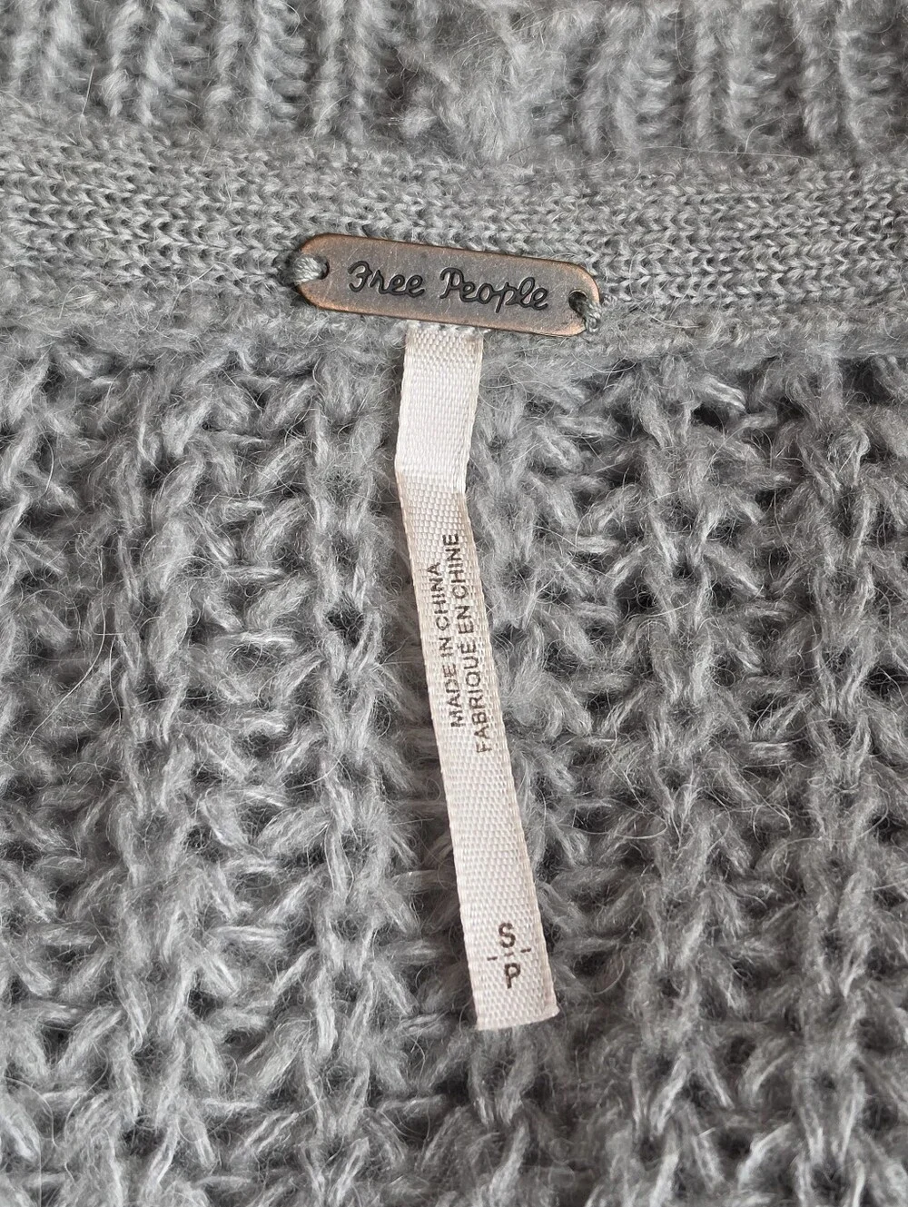 Free People Weekend Escape Cardigan Size S Gray Alpaca Wool Oversized